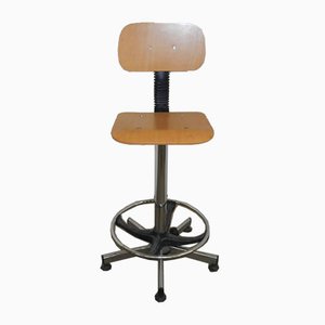 Italian Stool with Backrest, 1980s-WWQ-882997