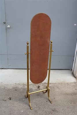 Italian Swinging Bedroom Mirror in Solid Brass, 1950s-EH-1058094