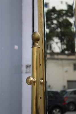 Italian Swinging Bedroom Mirror in Solid Brass, 1950s-EH-1058094