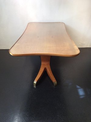 Italian Table in Brass and Cherry, 1950s-QZG-1404488