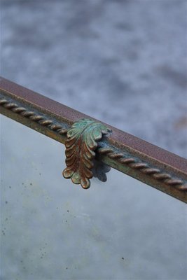 Italian Table Mirror with Acanthus Leaves in Burnished Brass, 1950s-EH-695626