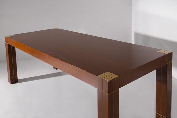 Italian Table with Brass Edges in the style of Renato Polidori, 1980s-RCE-1791603