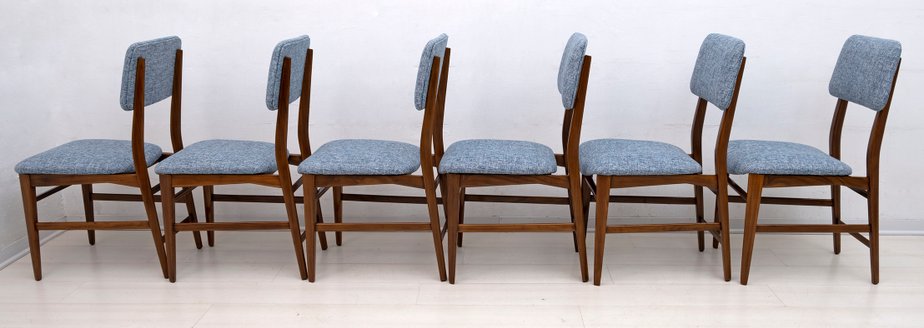 Italian Teak Dining Table and 6 Chairs by Edmondo Palutari for Dassi, 1950s, Set of 7-FER-901308