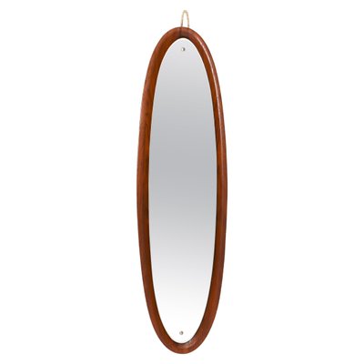 Italian Teak Wall Mirror by Mac Arredamenti, 1950s-TE-1113550