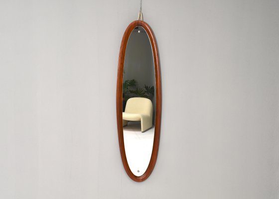 Italian Teak Wall Mirror by Mac Arredamenti, 1950s-TE-1113550