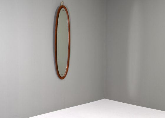 Italian Teak Wall Mirror by Mac Arredamenti, 1950s-TE-1113550