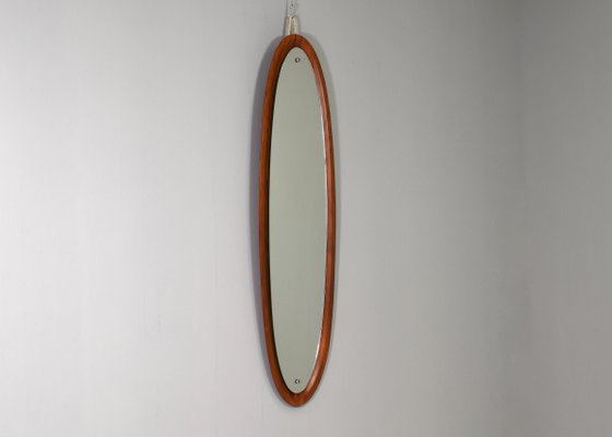 Italian Teak Wall Mirror by Mac Arredamenti, 1950s-TE-1113550