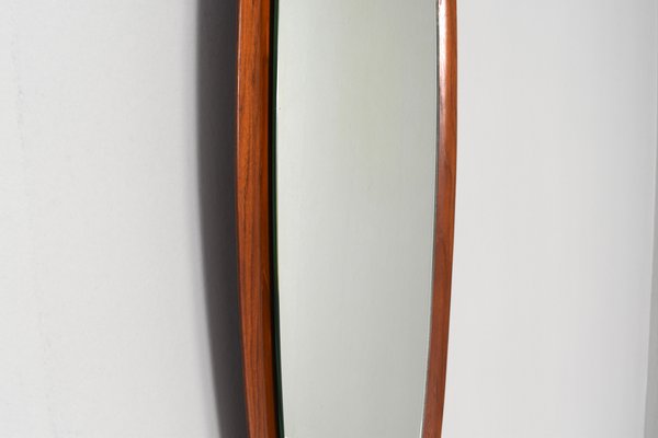 Italian Teak Wall Mirror by Mac Arredamenti, 1950s-TE-1113550