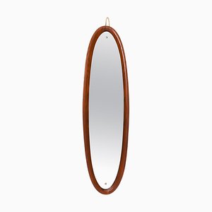 Italian Teak Wall Mirror by Mac Arredamenti, 1950s-TE-1113550