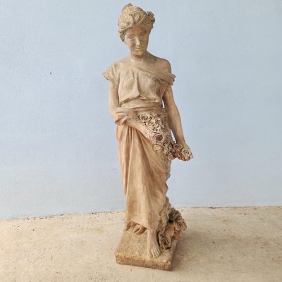 Italian Terracotta Sculpture of Girl-FDW-2041692