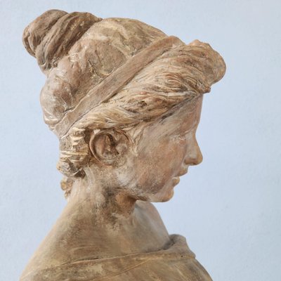 Italian Terracotta Sculpture of Girl-FDW-2041692