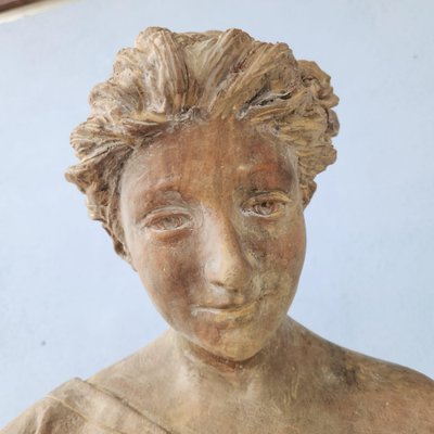 Italian Terracotta Sculpture of Girl-FDW-2041692