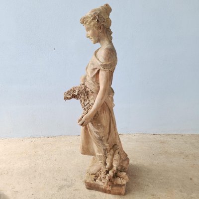 Italian Terracotta Sculpture of Girl-FDW-2041692