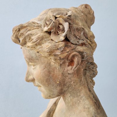 Italian Terracotta Sculpture of Girl-FDW-2041692