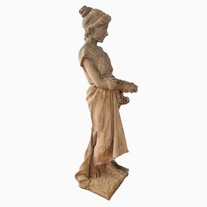 Italian Terracotta Sculpture of Girl-FDW-2041692