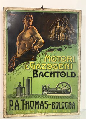 Italian Tin Advertising Sign from Bachtold Engines-WZZ-963933