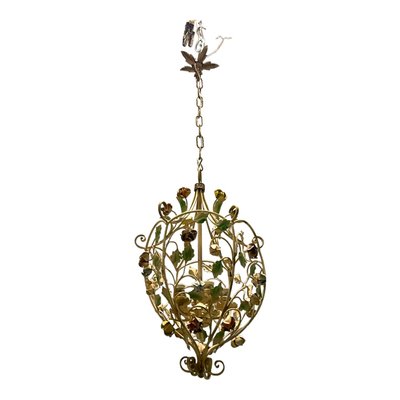 Italian Tole Flower Chandelier, 1960s-JJC-1437541