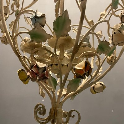 Italian Tole Flower Chandelier, 1960s-JJC-1437541