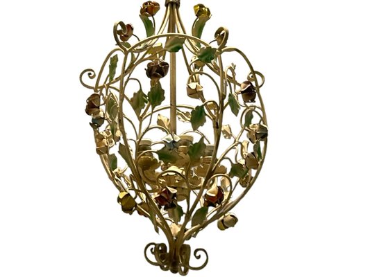 Italian Tole Flower Chandelier, 1960s-JJC-1437541