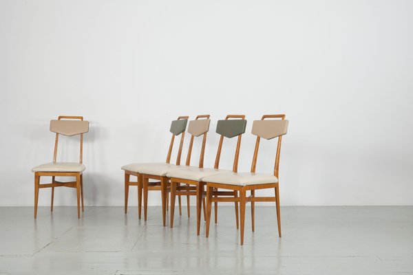 Italian Torinese School Chairs, 1950s, Set of 6-AA-1298716