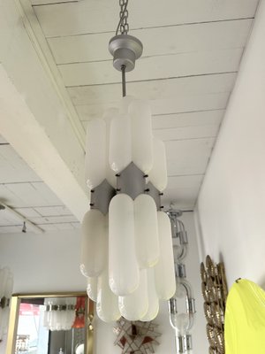 Italian Torpedo Chandelier in Metal and Murano Glass by Carlo Nason for Mazzega, 1970s-FUE-1811332