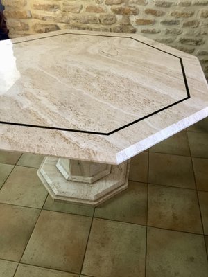 Italian Travertine Dining Table, 1976-EVQ-2043457