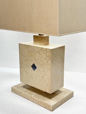 Italian Travertine Marble and Lapis Lazuli Table Lamp, 1970s-JDR-1419235