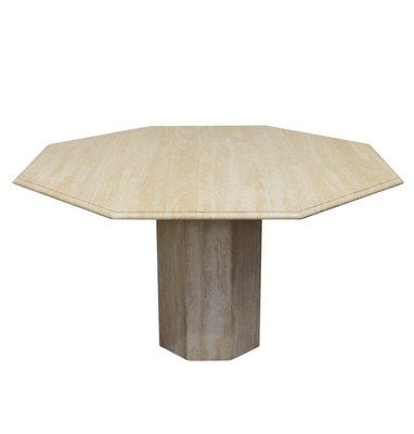 Italian Travertine Marble Dining Table, 1970s-TE-576560