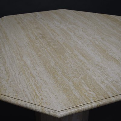 Italian Travertine Marble Dining Table, 1970s-TE-576560