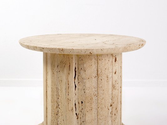 Italian Travertine Side Table, 1980s-NYF-2019088