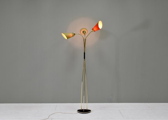 Italian Triennale Floor Lamp in Brass from Arredoluce, 1950-TE-1388024