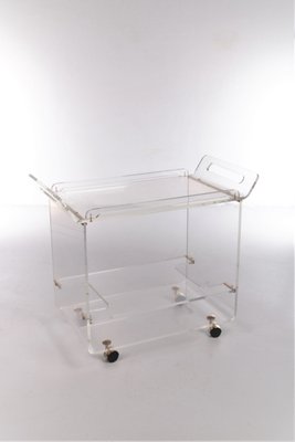 Italian Trolley in Acrylic Glass with Brass, 1980-EZZ-1351807