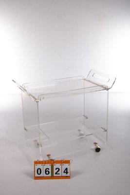 Italian Trolley in Acrylic Glass with Brass, 1980-EZZ-1351807