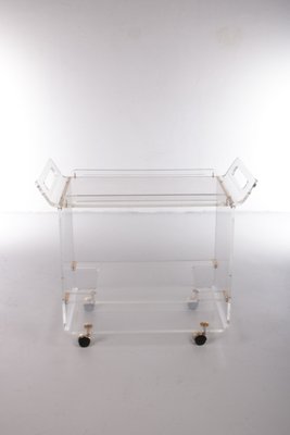 Italian Trolley in Acrylic Glass with Brass, 1980-EZZ-1351807