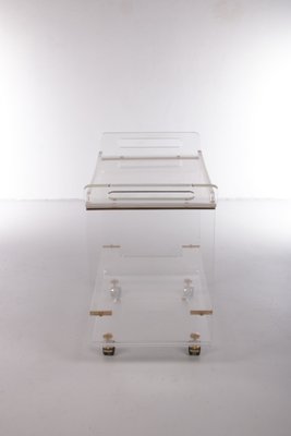 Italian Trolley in Acrylic Glass with Brass, 1980-EZZ-1351807