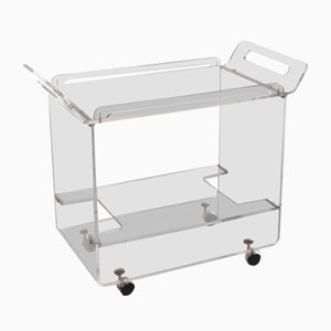 Italian Trolley in Acrylic Glass with Brass, 1980-EZZ-1351807