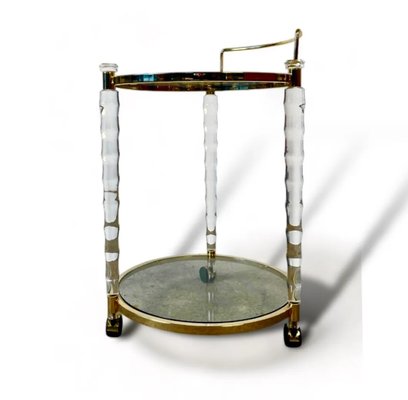 Italian Trolley in Brass and Glass, 1970s-DZY-2033184