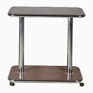 Italian Trolley Table in Wood and Chromed Steel, 1980s-RAQ-750694