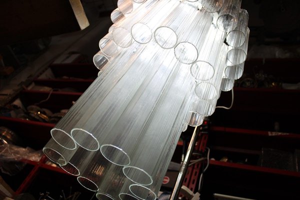 Italian Tube Chandelier from Venini, 1960s-EH-807351