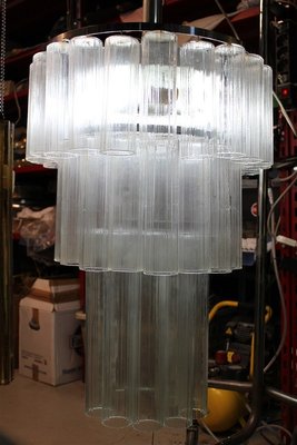 Italian Tube Chandelier from Venini, 1960s-EH-807351