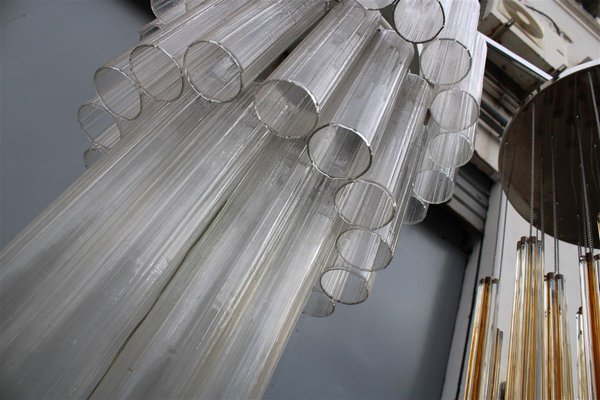 Italian Tube Chandelier from Venini, 1960s-EH-807351