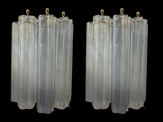 Italian Tube Wall Lights in Murano Glass, Set of 2-JJC-1186269