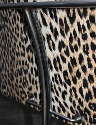 Italian Tubular Chair with Leopard Pattern from Saporiti Italia, 1960s-HZ-684253