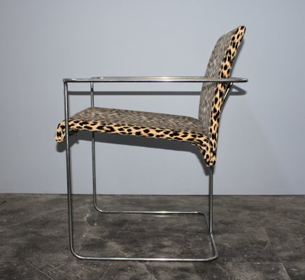 Italian Tubular Chair with Leopard Pattern from Saporiti Italia, 1960s-HZ-684253