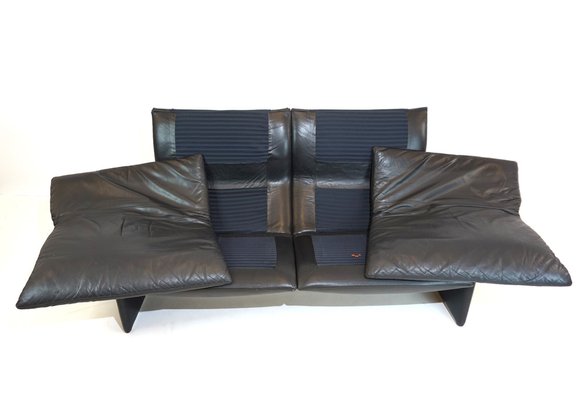 Italian Two-Seater Sofa in Leather by Giovanni Offredi for Saporiti Italia, 1970s-HUW-1742177