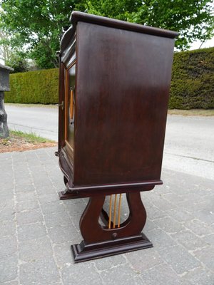 Italian Two-Tone Mahogany Lyre Cabinet in the Style of Borsani-AWL-1289969