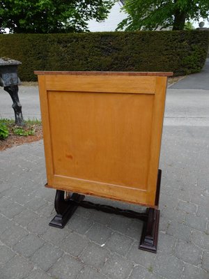 Italian Two-Tone Mahogany Lyre Cabinet in the Style of Borsani-AWL-1289969