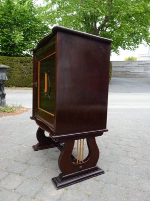 Italian Two-Tone Mahogany Lyre Cabinet in the Style of Borsani-AWL-1289969