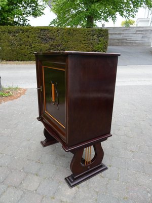 Italian Two-Tone Mahogany Lyre Cabinet in the Style of Borsani-AWL-1289969