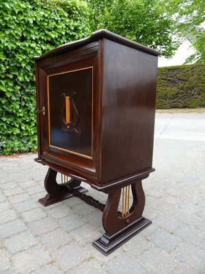 Italian Two-Tone Mahogany Lyre Cabinet in the Style of Borsani-AWL-1289969